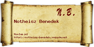 Notheisz Benedek névjegykártya